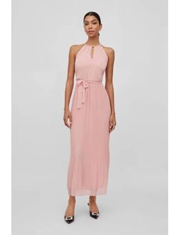 Halter maxi jurk VIJULIETTE met open detail roze