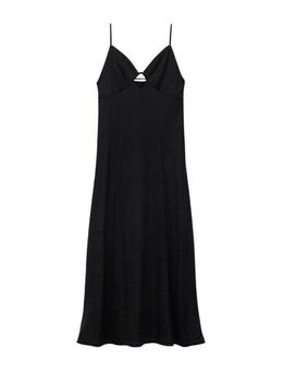 Maxi A-lijn jurk met open rug zwart