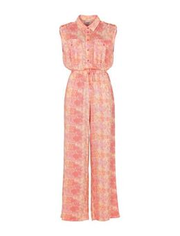 Jumpsuit met all over print oranje/roze