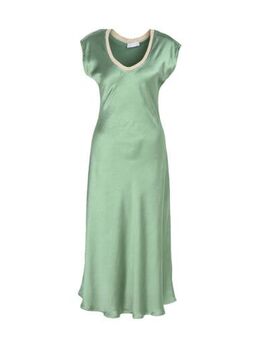 Satijnen bodycon jurk met contrastbies en contrastbies groen