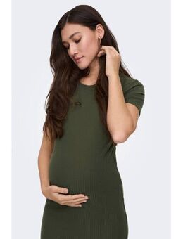 Ribgebreide zwangerschapsjurk OLMNELLA groen