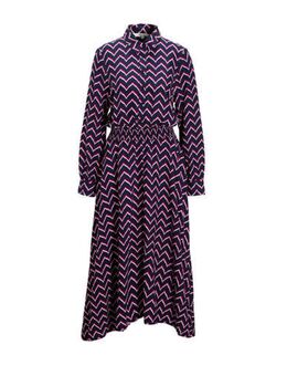 Maxi blousejurk met zigzag print