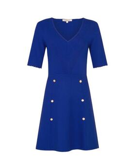 Fijngebreide jurk blauw