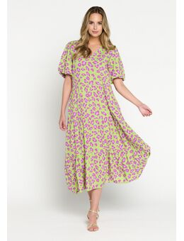Maxi-jurk met luipaardprint Lime