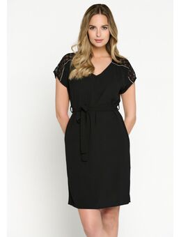 Midi-jurk met V-hals Black