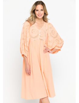 Midi-jurk met kant Pastel Peach