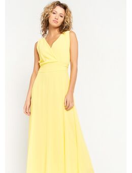 Maxi-jurk met cache-coeur Yellow Pastel
