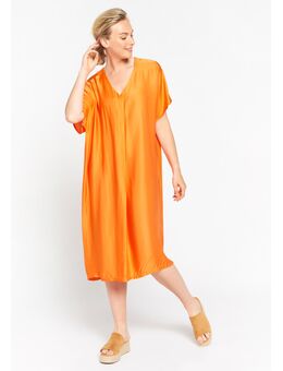 Satijnen jurk met V-hals Orange Bright
