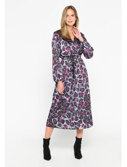 Lange jurk met luipaard print Grey Dark Mel