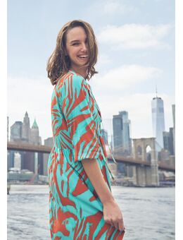Maxi-jurk met zebraprint Turquoise