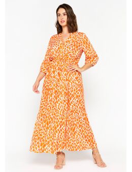 Maxi-jurk met luipaardprint Orange Bright