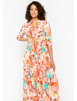 Maxi-jurk met bloemenprint Coral Bright