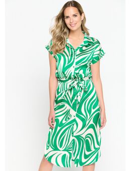Satijnen maxi-jurk met zebraprint Green Apple