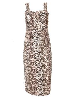 Geplooide jurk met luipaardprint Dassy dierenprint