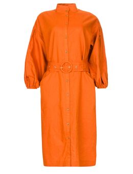 Midi-jurk met ceintuur Velvet oranje