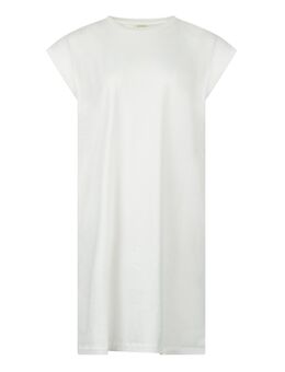 Midi jurk met gevulde mouwinzet Porter wit