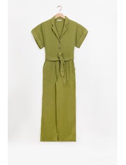 Groene Jumpsuit Met Reverskraag