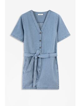 Blauwe Playsuit Met V-hals