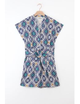 Blauwe playsuit met print