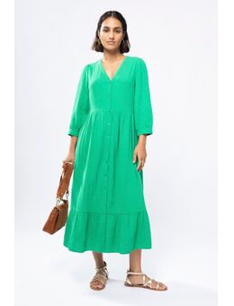 Groene maxi jurk met ruffle