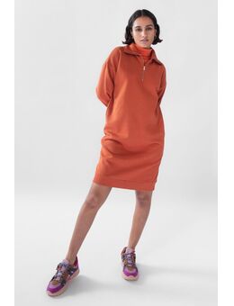 Oranje sweater jurk met rits