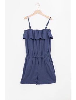 Blauwe Playsuit Met Ruffles