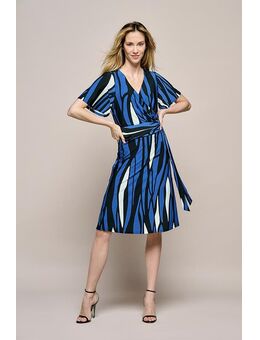 Regina Print Jurk Blauw / Zwart