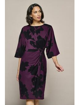 Milan Print Jurk Zwart / Darkberry