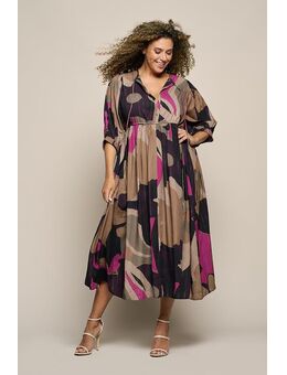 Sophie Print Jurk Taupe / Multi Maxi