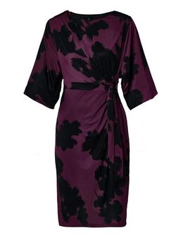 Milan Print Jurk Zwart / Darkberry Maxi