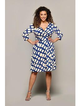 Lowie Print Jurk Kobalt / Zand Maxi