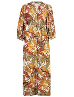 Maxi jurk met tropische bladprint
