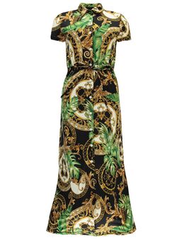 Doorknoop jurk met barokprint