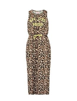 Maxi jurk Dacy met panterprint geel/bruin/zwart
