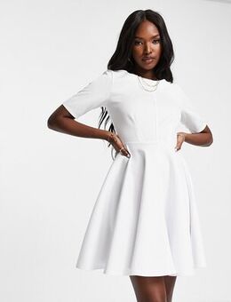 Scuba mini prom dress in white