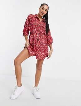 Shirt dress in floral-Multi