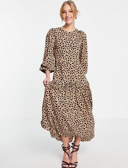 Lucia Deliah animal print dress in brown