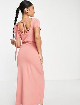 Mamalicious Maternity jersey maxi dress with back detail in pink