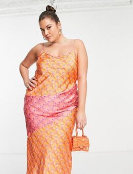 Never Fully Dressed Curve splice printed cocktail maxi dress-Multi