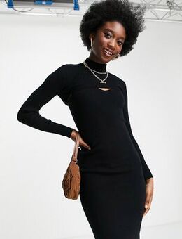 Cut out knitted dress in black