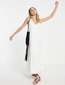 Broderie maxi dress in white