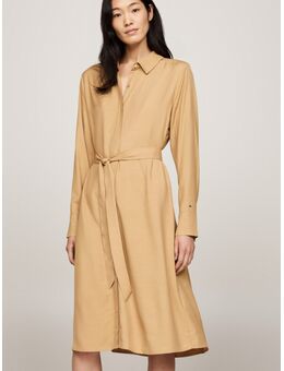 NU 20% KORTING: Jurk met overhemdkraag FLUID VISCOSE SHIRT DRESS vloeiende viscose kwaliteit