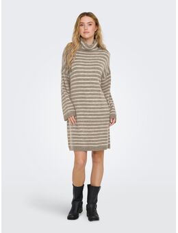 NU 20% KORTING: Gebreide jurk ONLTALIO LS STRIPE ROLLNECK DRESS BF KNT