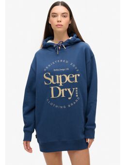 Jerseyjurk LUXE METALLIC LOGO HOOD DRESS