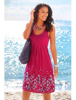 Strandjurk met bloemenprint, mini jurk, zomerjurk, strandjurk