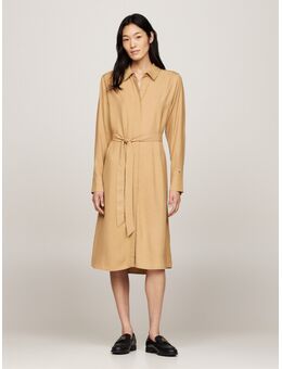 Jurk met overhemdkraag FLUID VISCOSE SHIRT DRESS vloeiende viscose kwaliteit