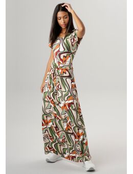 Maxi-jurk met plooien in tailleband - nieuwe collectie