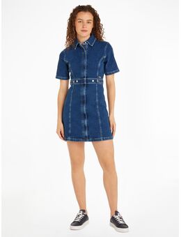 NU 20% KORTING: TOMMY JEANS Blousejurk FLARED SS DRESS CH4253