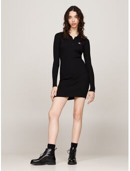 NU 20% KORTING: TOMMY JEANS Gebreide jurk TJW COLLAR BADGE SWTER DRESS EXT