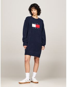 Tommy Jeans Curve Gebreide jurk TJW MLNGE FLAG SWEATER DRESS EXT